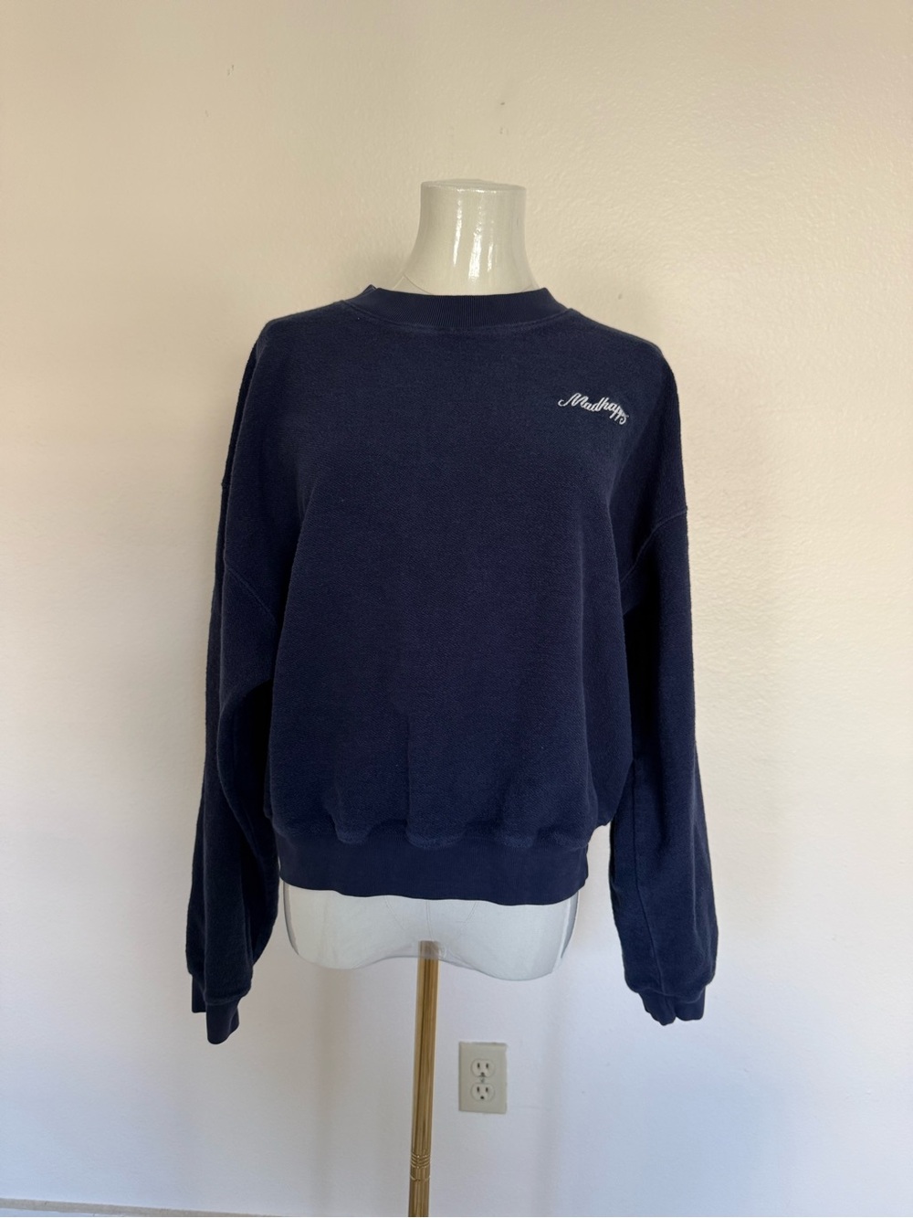 Madhappy Navy Reverse Weave Crewneck Sweatshirt